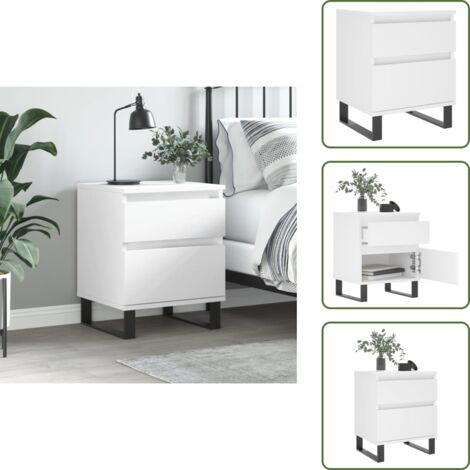 Comodino con scomparto - vidaXL Comodino Bianco 40x35x50 cm in Legno Multistrato - Comodino per interni