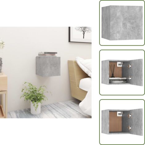 Comodino con scomparto - vidaXL Comodino Grigio Cemento 30,5x30x30 cm in Truciolato - Comodino per libri