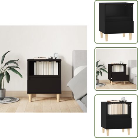 Comodino con scomparto - vidaXL Comodino Nero 40x35x50 cm - Comodino per interni