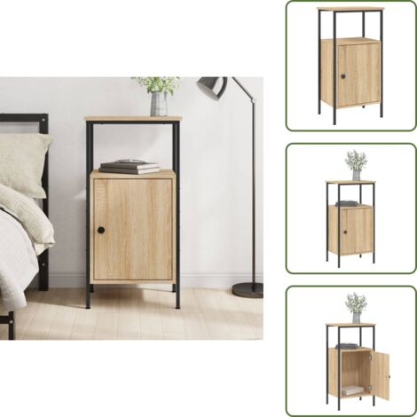 Comodino con spazio portaoggetti - vidaXL Comodino Rovere Sonoma 41x31x80 cm in Legno Multistrato - Comodino in legno multistrato