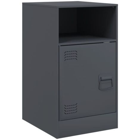 Comodino con vano con anta 34,5 x 39 x 62 cm acciaio antracite DEC033090