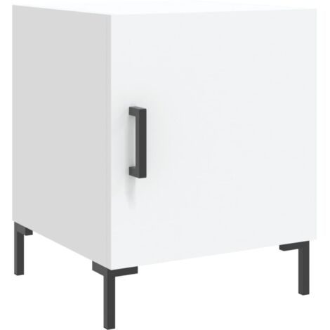 Comodino con vano con anta 40 x 40 x 50 cm MDF bianco DEC033394