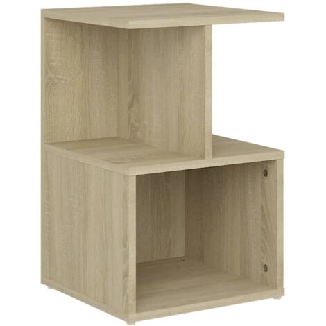 Comodino con vano e ripiano 35 x 35 x 55 cm in derivati del legno color rovere DEC033809