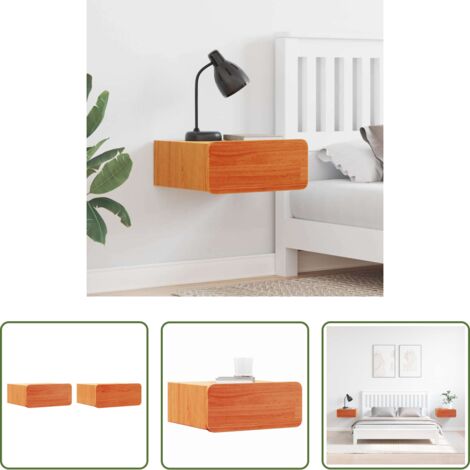 Comodino da camera da letto -  Comodino con cassetto 2 pcs Marrone cerato 39 x 34 x 16,5 cm
