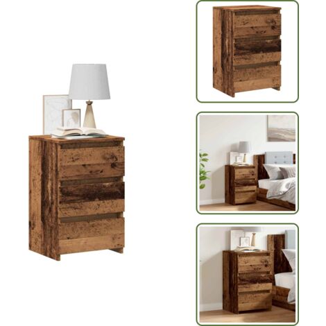 Comodino da camera - vidaXL Comodino Legno Antico 40x35x62,5 cm in Legno Multistrato - Comodino da soggiorno