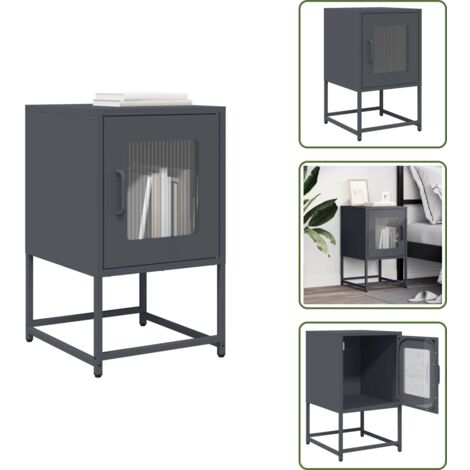 Comodino da cucina - vidaXL Comodino Antracite 36x39x60,5 cm in Acciaio Laminato a Freddo - Comodino da camera