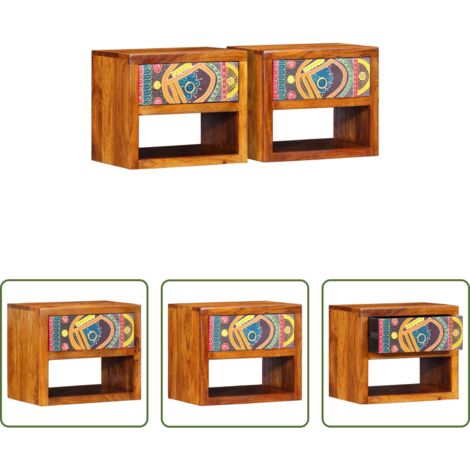 Comodino da parete -  Armadio da Notte con cassetto 2 pcs Marrone 40 x 35 x 35 cm