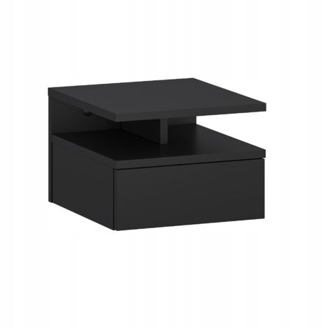 Comodino da parete con cassetto 32x35x23 cm nero