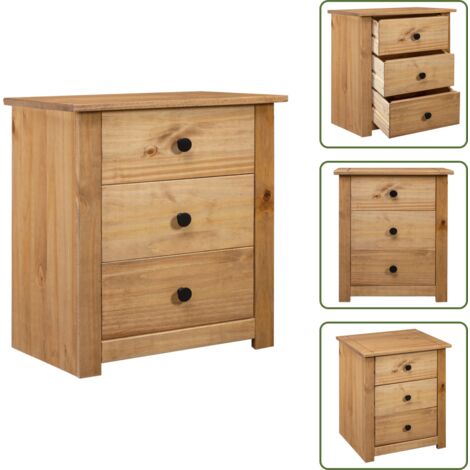 Comodino da soggiorno - vidaXL Comodino 46x40x57 cm in Legno di Pino Panama Range - Comodino con cassetti