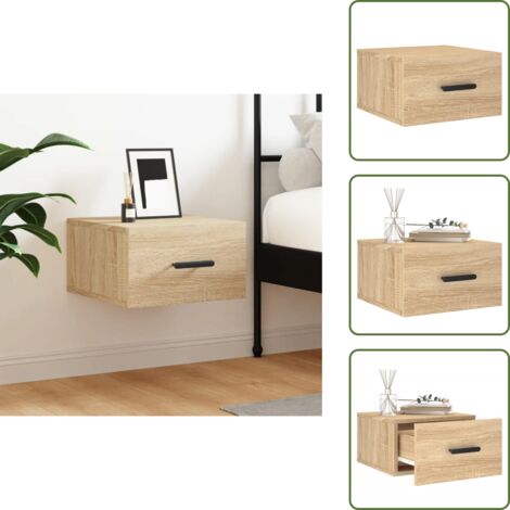 Comodino decorativo - vidaXL Comodino a Muro Rovere Sonoma 35x35x20 cm - Comodino per casa