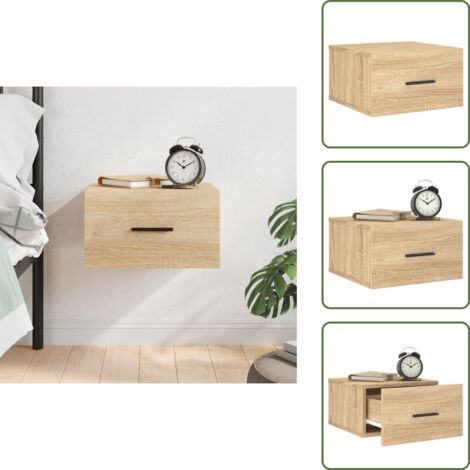 Comodino decorativo - vidaXL Comodino a Muro Rovere Sonoma 35x35x20 cm - Comodino per casa