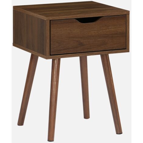 Comodino effetto legno 1 cassetto marrone