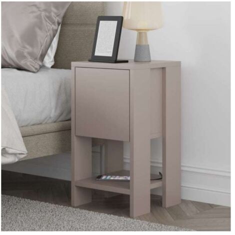 EFFEZETA ITALIA Comodino Ema light mocha anta ribalta 30x30x55h