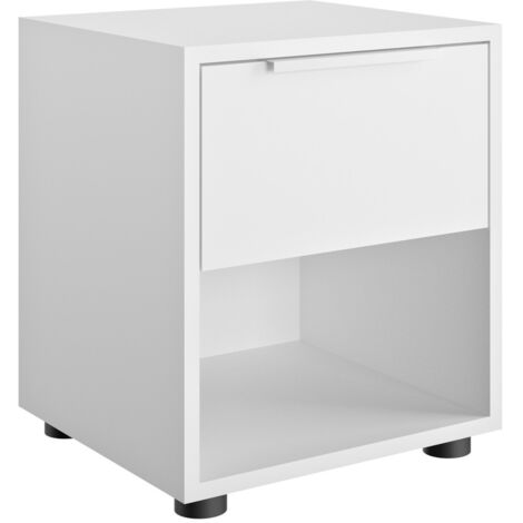 COMODINO ESPRESSO 38X36XH44CM BIANCO LACCATO.