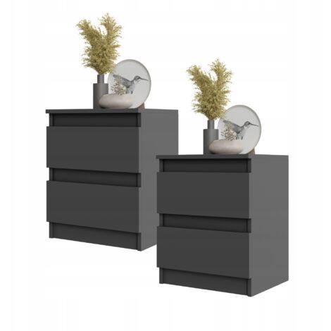COMODINO GABRIEL 40CM ANTRACITE - SET DI 2
