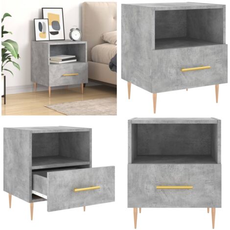 Comodino Grigio Cemento 40x35x47,5 cm in Legno Multistrato - Comodino grigio cemento - Comodino moderno