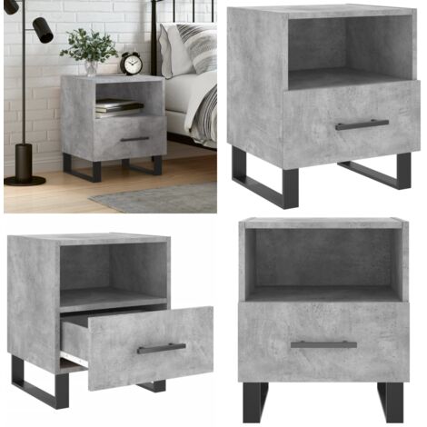Comodino Grigio Cemento 40x35x47,5 cm in Legno Multistrato - Comodino grigio cemento - Comodino moderno