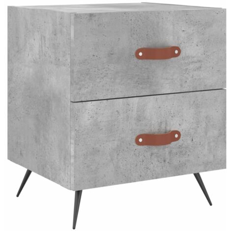 Comodino Grigio Cemento 40x35x47,5 cm in Legno Multistrato vidaXL