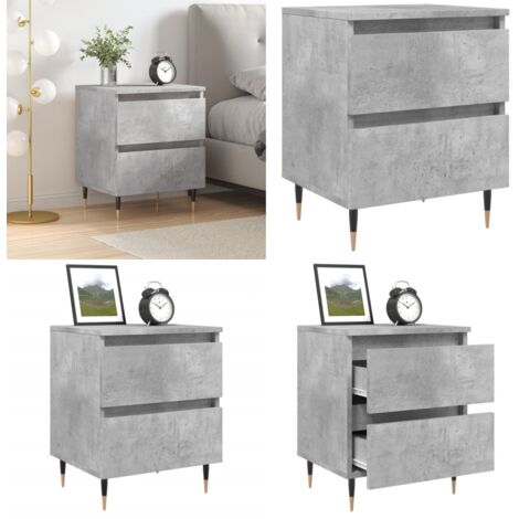 Comodino Grigio Cemento 40x35x50 cm in Legno Multistrato - Comodino grigio cemento - Comodino con cassetti