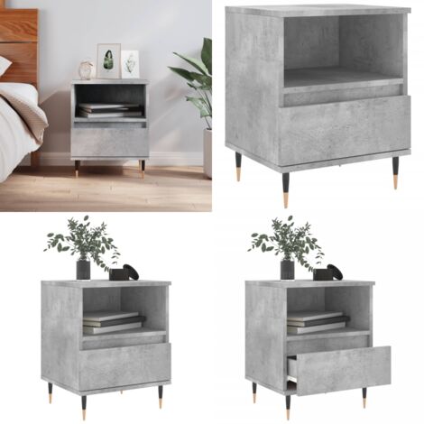 Comodino Grigio Cemento 40x35x50 cm in Legno Multistrato - Comodino grigio cemento - Comodino con cassetto