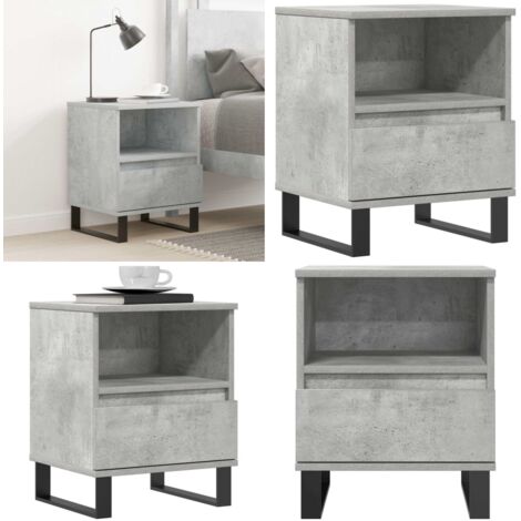Comodino Grigio Cemento 40x35x50 cm in Legno Multistrato - Comodino grigio cemento - Comodino con cassetto