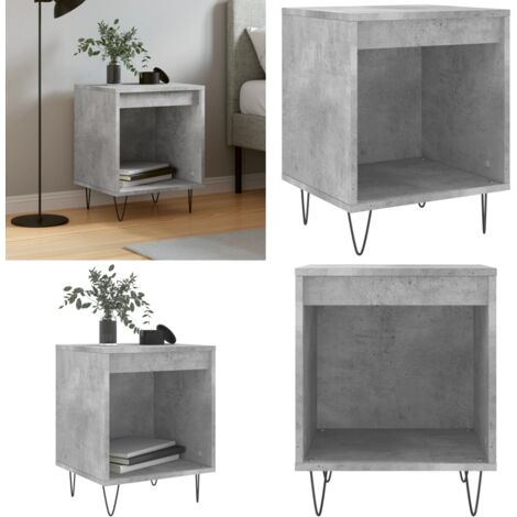 Comodino Grigio Cemento 40x35x50 cm in Legno Multistrato - Comodino grigio cemento - Comodino in legno multistrato