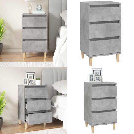 Comodino Grigio Cemento 40x35x70 cm in Legno Multistrato - Comodino grigio cemento - Comodino da soggiorno