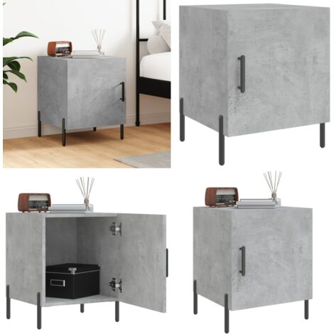 Comodino Grigio Cemento 40x40x50 cm in Legno Multistrato - Comodino moderno - Comodino grigio cemento