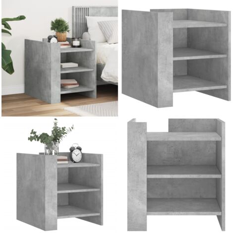 Comodino Grigio Cemento 45x50x50 cm in Truciolato - Comodino in truciolato - Comodino per camera da letto