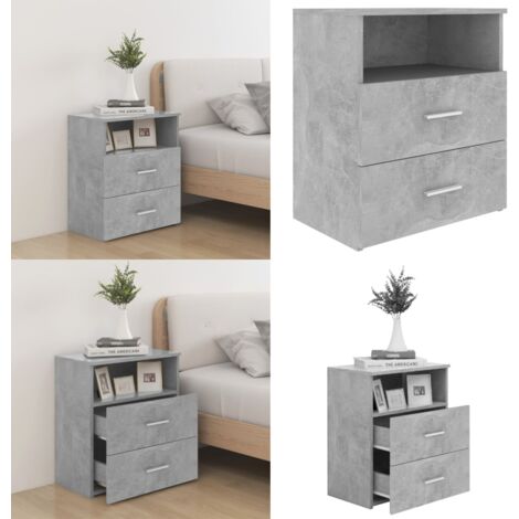 Comodino Grigio Cemento 50x32x60 cm - Comodino per camera da letto - Comodino grigio cemento