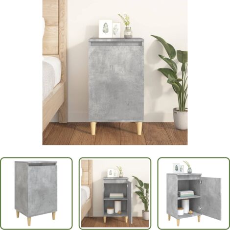 Comodino grigio cemento -  Comodino Grigio Cemento 40x35x70 cm in Legno Multistrato