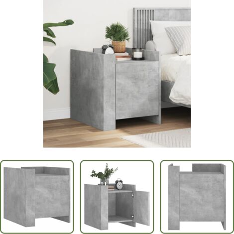 Comodino grigio cemento -  Comodino Grigio Cemento 45x50x50 cm in Truciolato