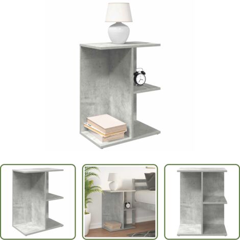 Comodino grigio cemento -  Comodino Grigio Cemento 46,5x29x61 cm in Legno Multistrato