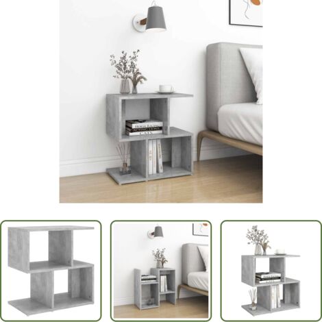 Comodino grigio cemento -  Comodino Grigio Cemento 50x30x51,5 cm in Legno Multistrato