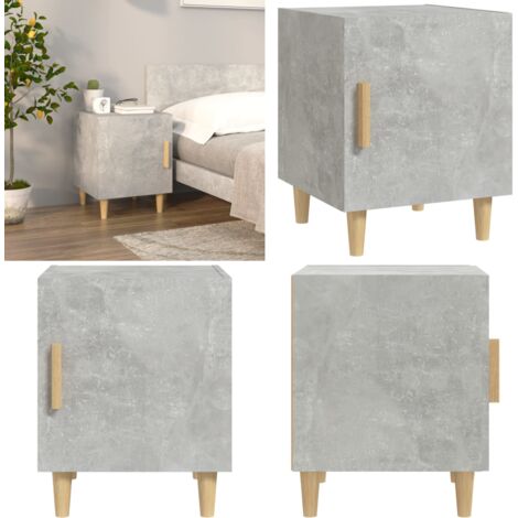 Comodino Grigio Cemento in Legno Multistrato - Comodino grigio cemento - Comodino per casa