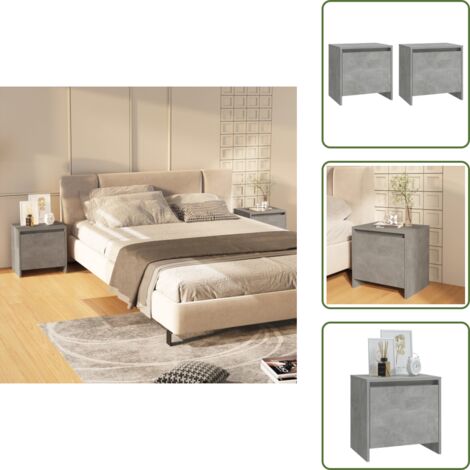 Comodino grigio cemento - vidaXL Comodini 2 pz Grigio Cemento 45x34x44,5 cm in Truciolato -