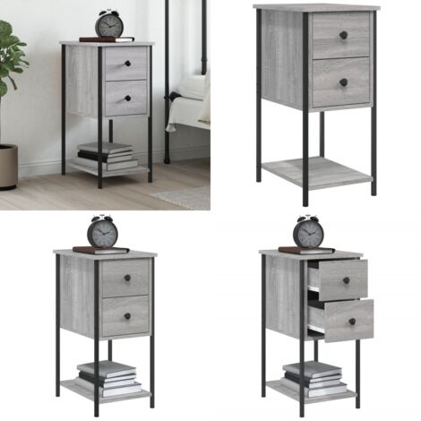Comodino Grigio Sonoma 32x42x70 cm in Legno Multistrato - Comodino grigio - Comodino da soggiorno