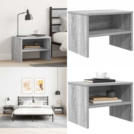 Comodino Grigio Sonoma 40x30x30 cm in Legno Multistrato - Comodino grigio - Comodino da soggiorno