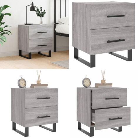 Comodino Grigio Sonoma 40x35x47,5 cm in Legno Multistrato - Comodino moderno - Comodino grigio sonoma