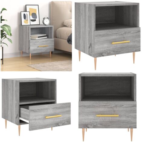 Comodino Grigio Sonoma 40x35x47,5 cm in Legno Multistrato - Comodino moderno - Comodino grigio sonoma