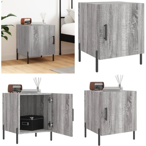 Comodino Grigio Sonoma 40x40x50 cm in Legno Multistrato - Comodino moderno - Comodino grigio