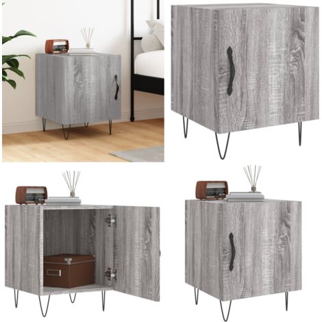 Comodino Grigio Sonoma 40x40x50 cm in Legno Multistrato - Comodino moderno - Comodino grigio