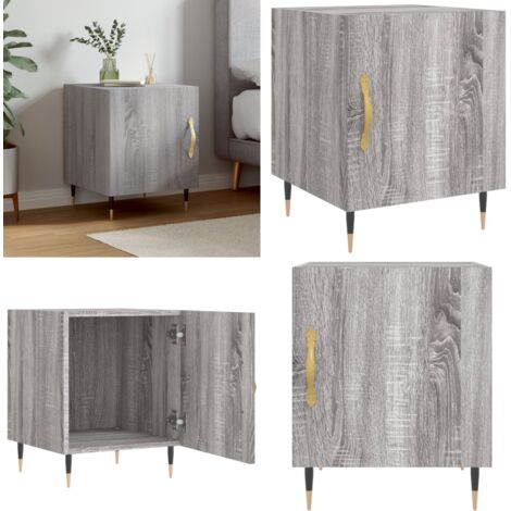 Comodino Grigio Sonoma 40x40x50 cm in Legno Multistrato - Comodino moderno - Comodino grigio