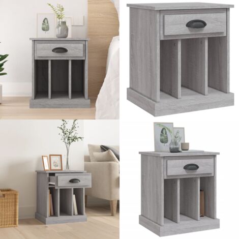 Comodino Grigio Sonoma 43x36x50 cm - Comodino moderno - Comodino in legno