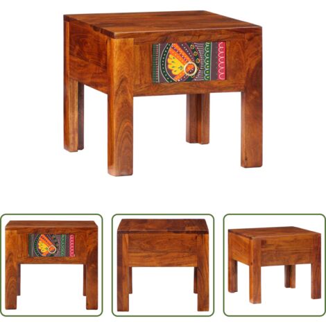 Comodino in acacia -  Comodino 40x40x36 cm in Legno Massello di Acacia