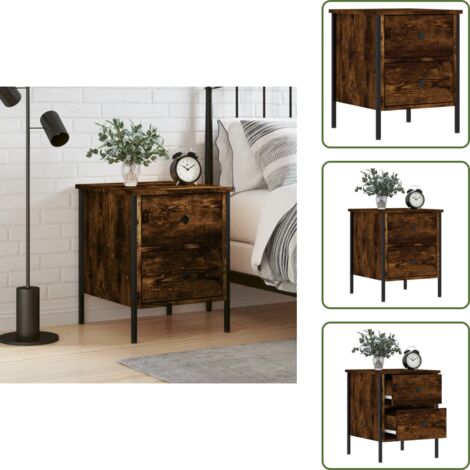 Comodino in ferro - vidaXL Comodino Rovere Fumo 40x42x50 cm Legno Multistrato - Comodino con piedini regolabili