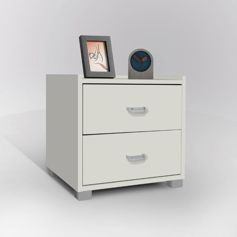 COMODINO IN LAMINATO CM 43X40 H. 43.5 BIANCO OPACO
