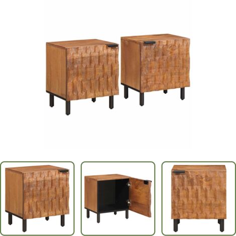 Comodino in legno - Armadio da Notte 2 pcs Marrone 40 x 33 x 46 cm