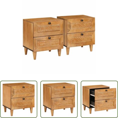 Comodino in legno -  Armadio da Notte 2 pcs Marrone Chiaro 40 x 33 x 46 cm