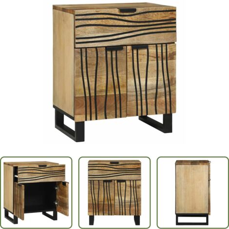 Comodino in legno -  Armadio da Notte con cassetto Marrone 50 x 33 x 60 cm